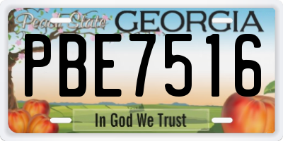GA license plate PBE7516