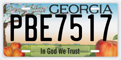 GA license plate PBE7517