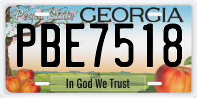 GA license plate PBE7518