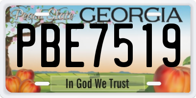 GA license plate PBE7519