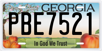 GA license plate PBE7521