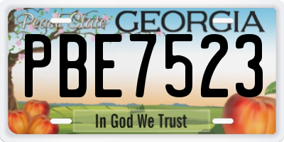 GA license plate PBE7523