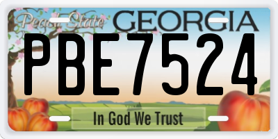 GA license plate PBE7524