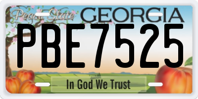 GA license plate PBE7525