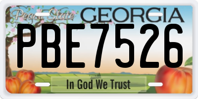 GA license plate PBE7526