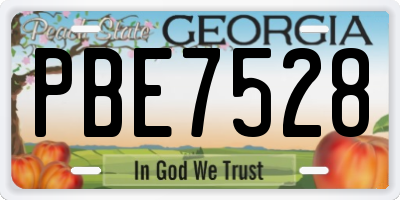 GA license plate PBE7528