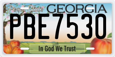 GA license plate PBE7530