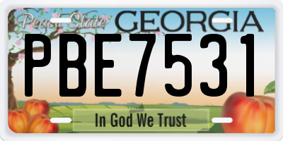 GA license plate PBE7531