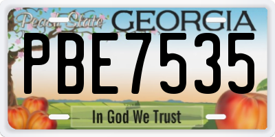 GA license plate PBE7535