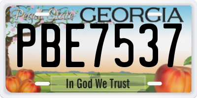 GA license plate PBE7537