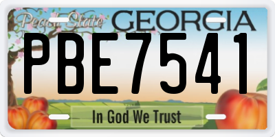 GA license plate PBE7541