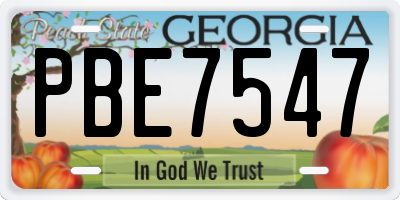 GA license plate PBE7547