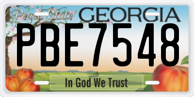 GA license plate PBE7548