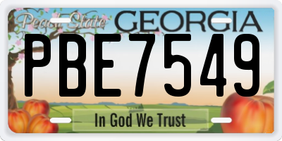 GA license plate PBE7549