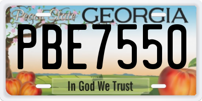 GA license plate PBE7550