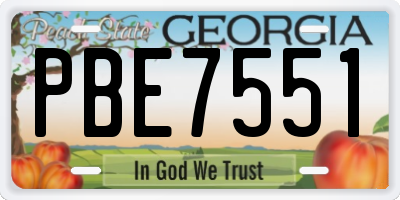GA license plate PBE7551