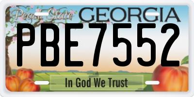 GA license plate PBE7552