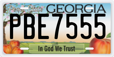 GA license plate PBE7555