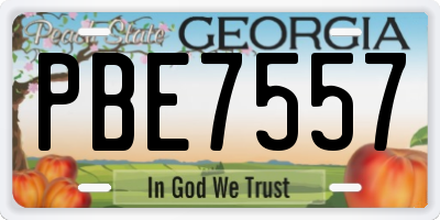 GA license plate PBE7557