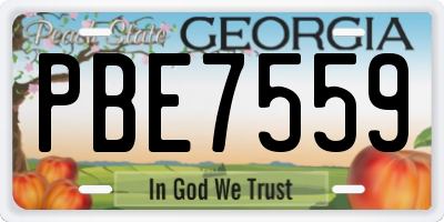 GA license plate PBE7559