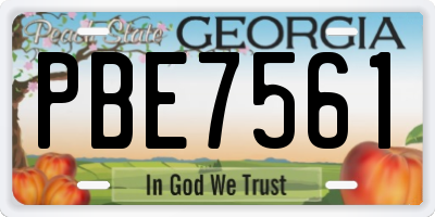 GA license plate PBE7561
