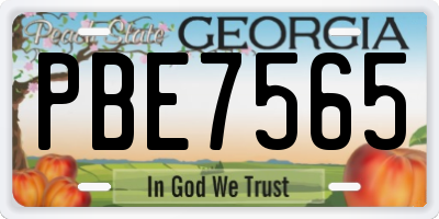 GA license plate PBE7565