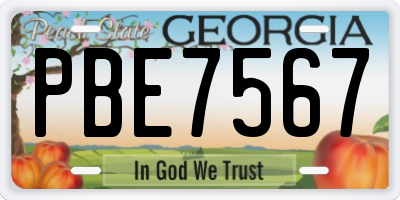 GA license plate PBE7567