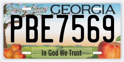 GA license plate PBE7569