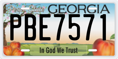 GA license plate PBE7571