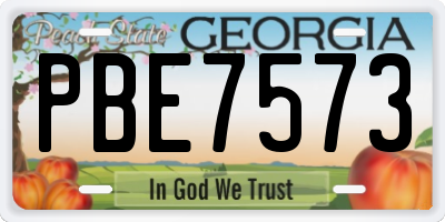 GA license plate PBE7573
