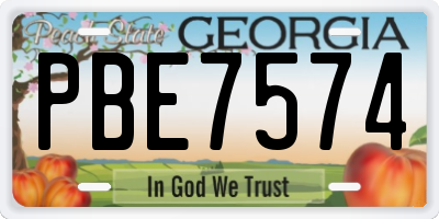 GA license plate PBE7574