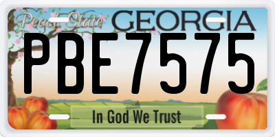 GA license plate PBE7575
