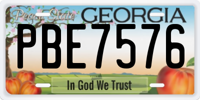 GA license plate PBE7576