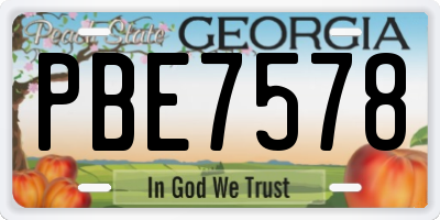 GA license plate PBE7578