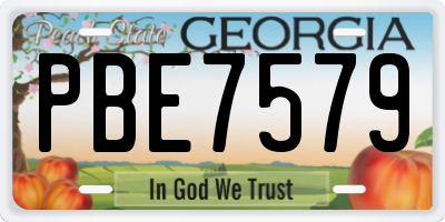GA license plate PBE7579