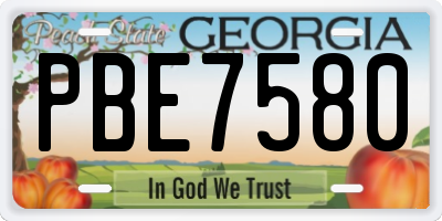 GA license plate PBE7580