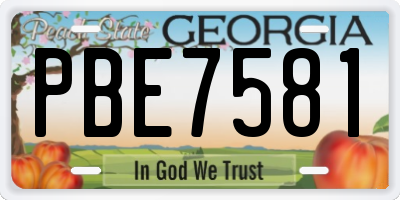 GA license plate PBE7581