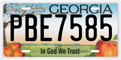 GA license plate PBE7585