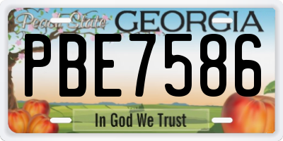 GA license plate PBE7586