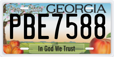 GA license plate PBE7588