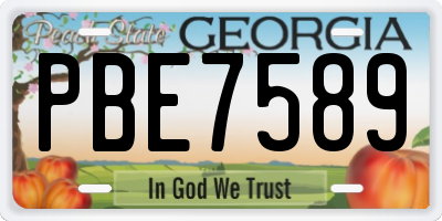 GA license plate PBE7589