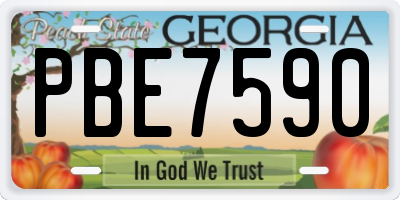 GA license plate PBE7590
