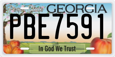 GA license plate PBE7591