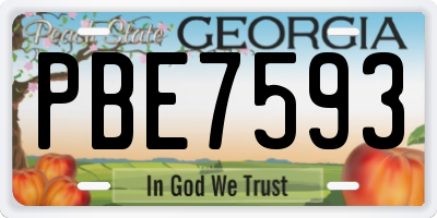 GA license plate PBE7593