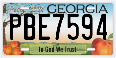 GA license plate PBE7594