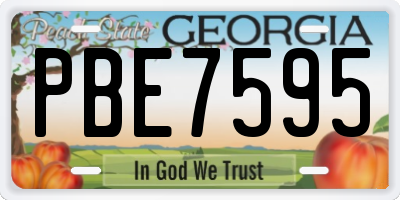 GA license plate PBE7595