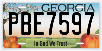GA license plate PBE7597