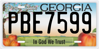 GA license plate PBE7599