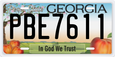 GA license plate PBE7611