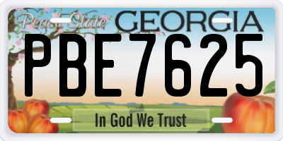 GA license plate PBE7625